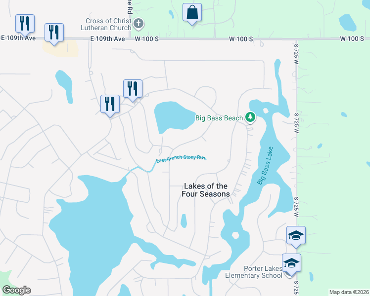 map of restaurants, bars, coffee shops, grocery stores, and more near 1526-1544 Happy Valley Rd in Crown Point