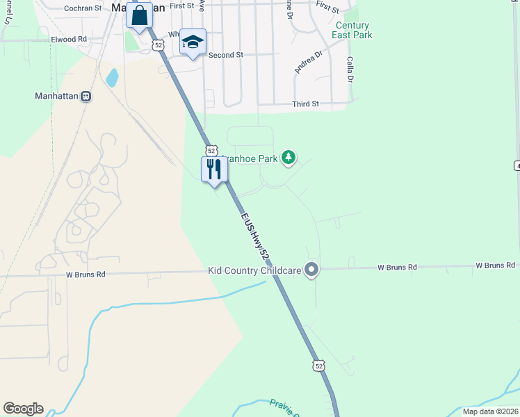 map of restaurants, bars, coffee shops, grocery stores, and more near 15011 West Yorkshire Street in Manhattan