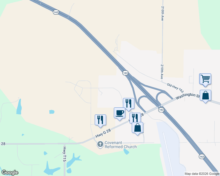map of restaurants, bars, coffee shops, grocery stores, and more near 1191 West 16th Street in Pella