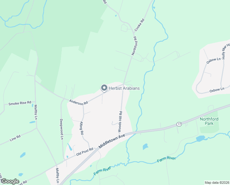 map of restaurants, bars, coffee shops, grocery stores, and more near 91 Anderson Road in Northford