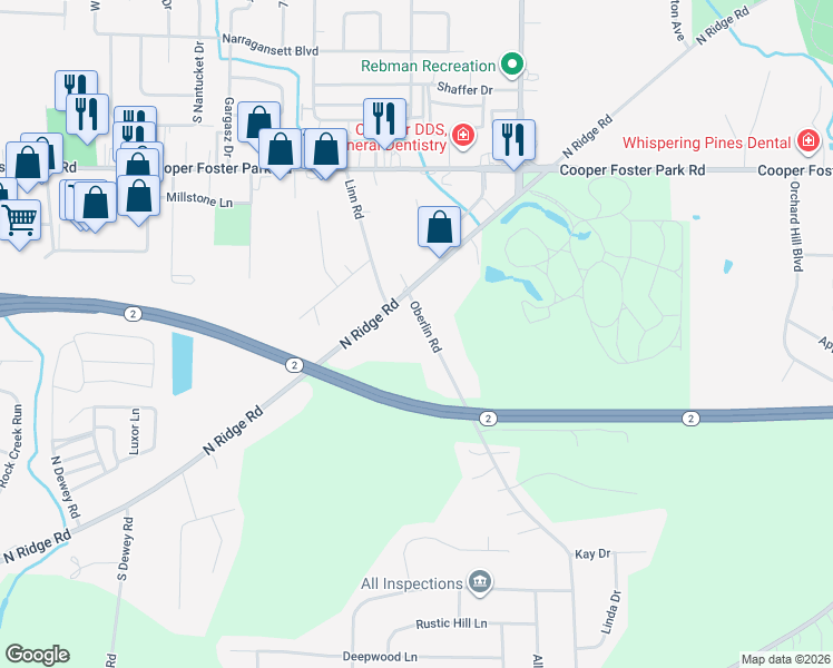 map of restaurants, bars, coffee shops, grocery stores, and more near 5586 Oberlin Rd in Amherst
