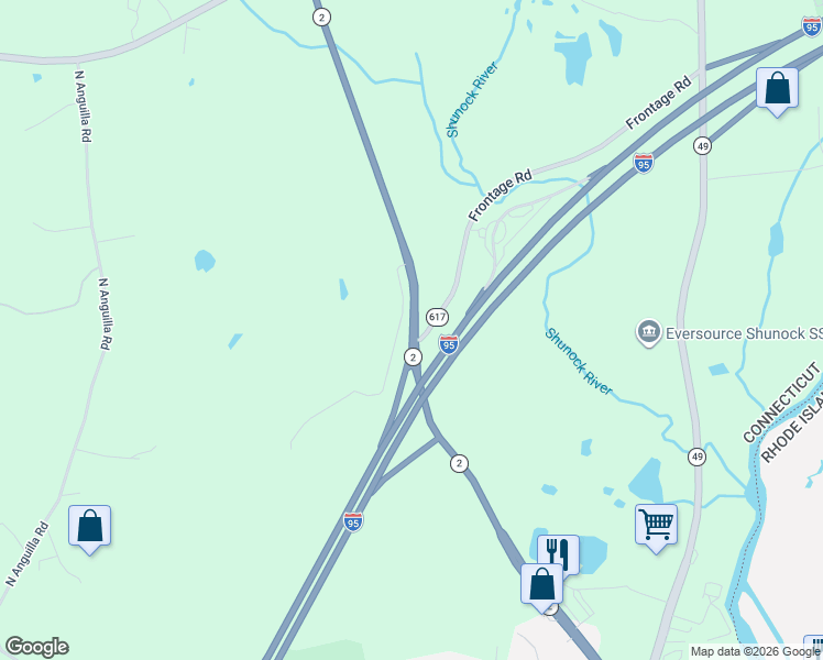 map of restaurants, bars, coffee shops, grocery stores, and more near 23 Connecticut 2 in North Stonington