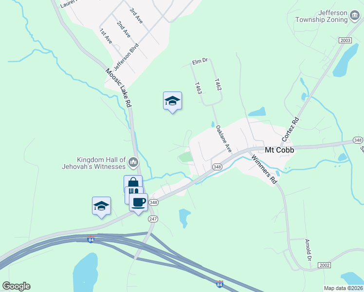 map of restaurants, bars, coffee shops, grocery stores, and more near in Lake Ariel