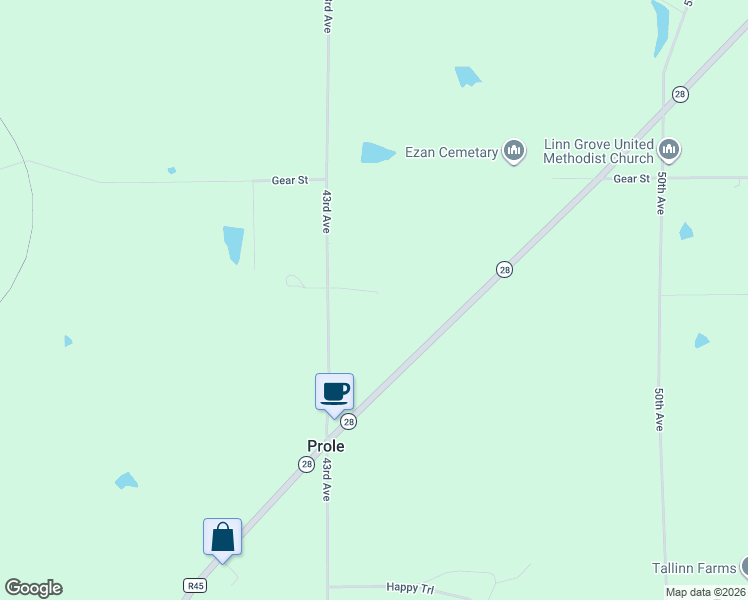 map of restaurants, bars, coffee shops, grocery stores, and more near 7743 43rd Avenue in Prole