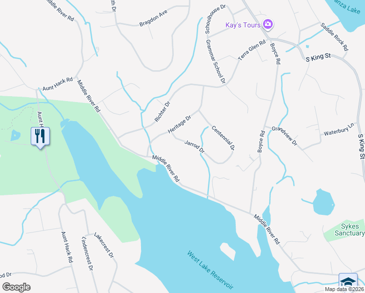 map of restaurants, bars, coffee shops, grocery stores, and more near 7 Jarrod Drive in Danbury