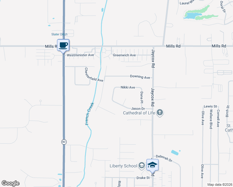 map of restaurants, bars, coffee shops, grocery stores, and more near 5292 Amanda Court in North Ridgeville