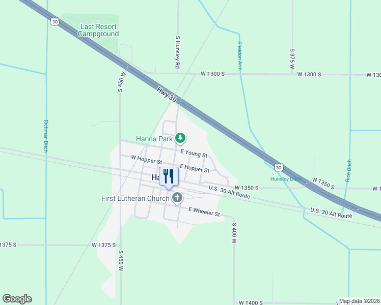 map of restaurants, bars, coffee shops, grocery stores, and more near 118 N Illinois St in LaPorte