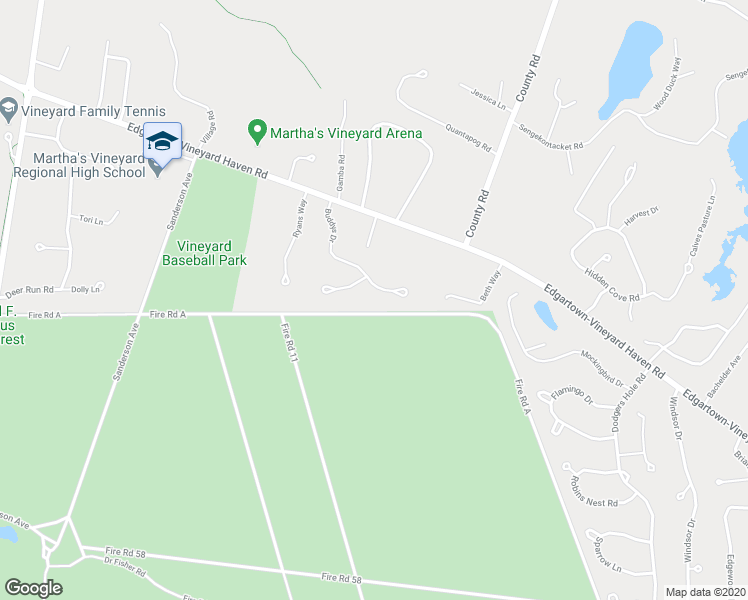 map of restaurants, bars, coffee shops, grocery stores, and more near 225 Buddys Drive in Dukes County