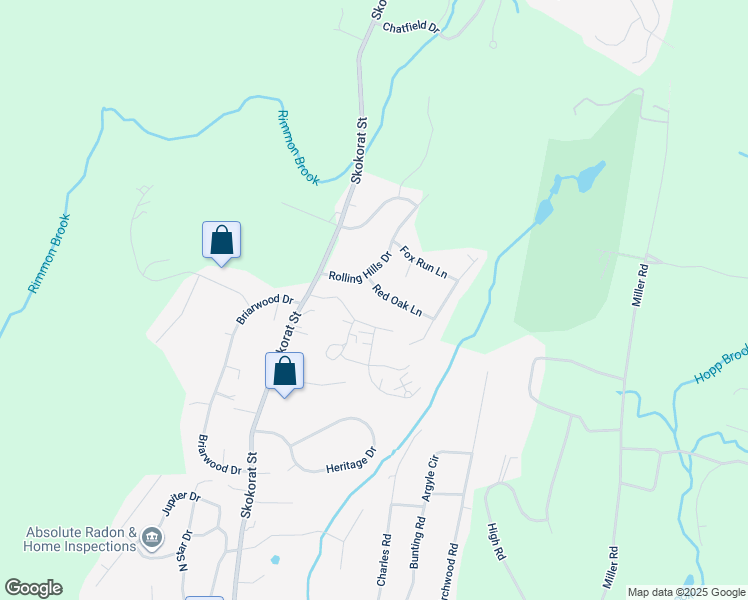 map of restaurants, bars, coffee shops, grocery stores, and more near 5 Red Oak Lane in Seymour