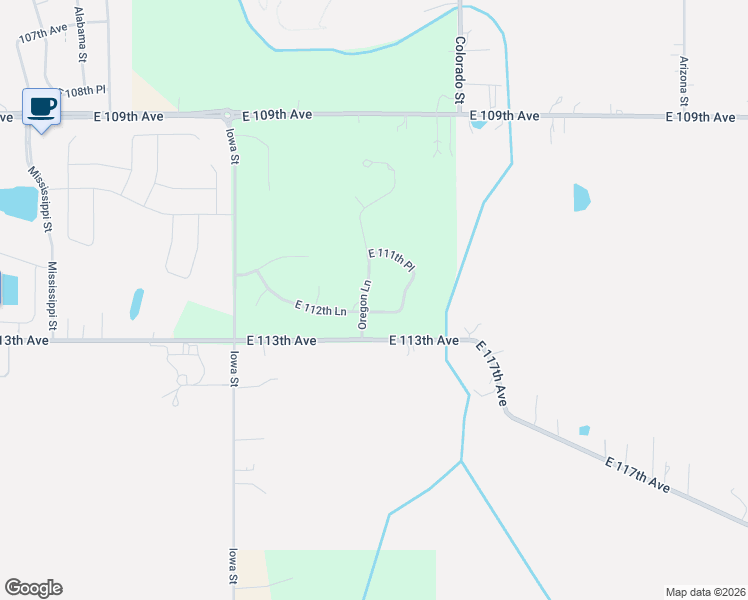 map of restaurants, bars, coffee shops, grocery stores, and more near 2925 East 112th Lane in Crown Point