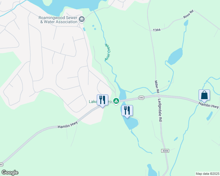 map of restaurants, bars, coffee shops, grocery stores, and more near 1 Lakeview Drive in Wayne