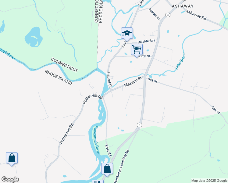map of restaurants, bars, coffee shops, grocery stores, and more near 83 Laurel Street in Hopkinton
