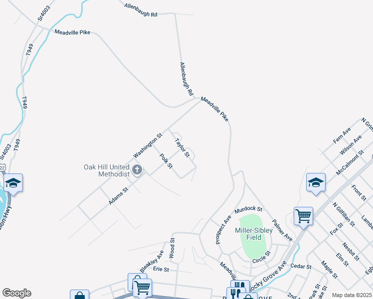 map of restaurants, bars, coffee shops, grocery stores, and more near 10 Taylor Street in Franklin