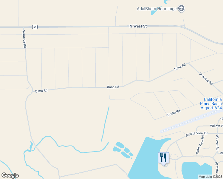 map of restaurants, bars, coffee shops, grocery stores, and more near Dana Road in Alturas