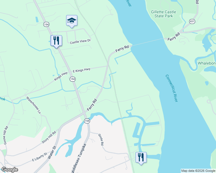 map of restaurants, bars, coffee shops, grocery stores, and more near 39 Baker Road in Chester