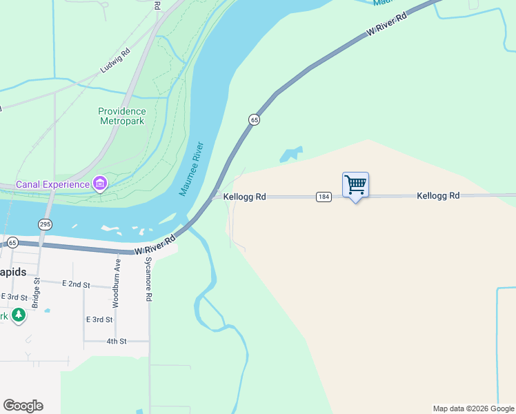 map of restaurants, bars, coffee shops, grocery stores, and more near 23095 Kellogg Road in Grand Rapids