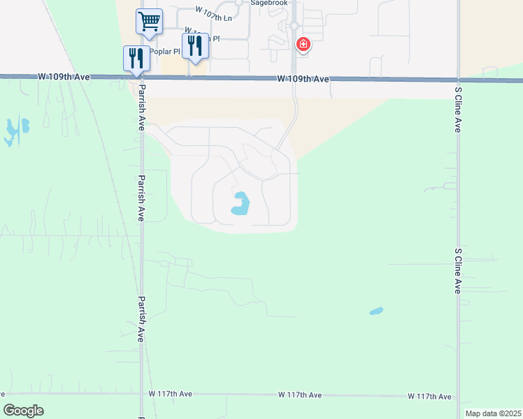 map of restaurants, bars, coffee shops, grocery stores, and more near 10929 Parrish Avenue in Cedar Lake