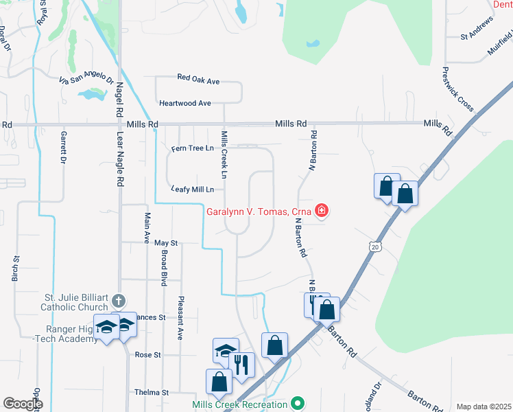 map of restaurants, bars, coffee shops, grocery stores, and more near 5047 Shady Moss Ln in North Ridgeville