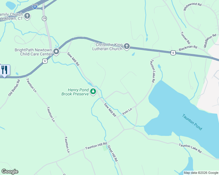 map of restaurants, bars, coffee shops, grocery stores, and more near 6 Westwood Terrace in Newtown