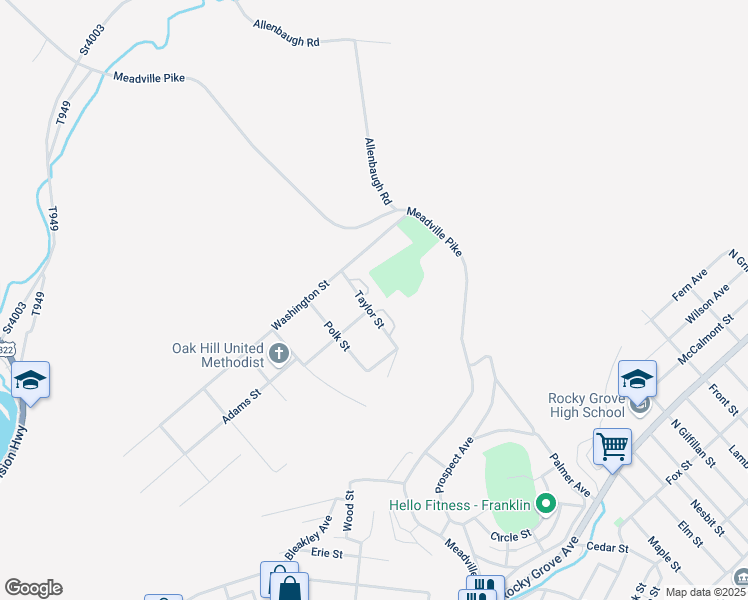 map of restaurants, bars, coffee shops, grocery stores, and more near 10 Taylor Street in Franklin