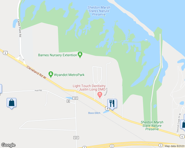 map of restaurants, bars, coffee shops, grocery stores, and more near 611 Summerfield Place in Huron