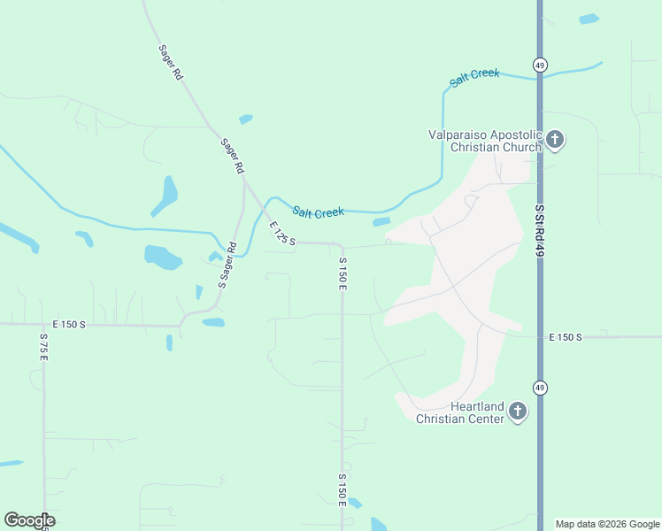 map of restaurants, bars, coffee shops, grocery stores, and more near 122 South 150 East in Valparaiso