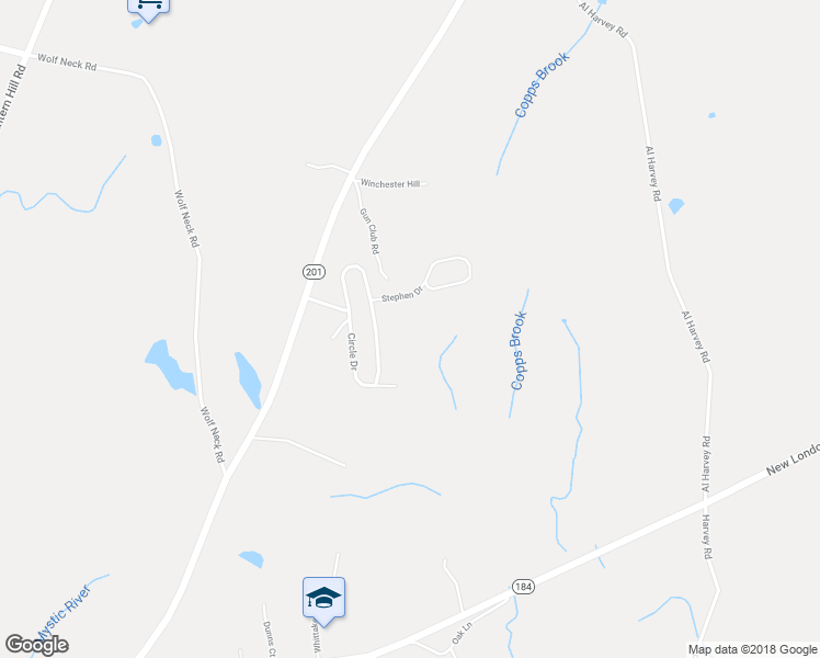 map of restaurants, bars, coffee shops, grocery stores, and more near 119 Stephen Drive in Stonington