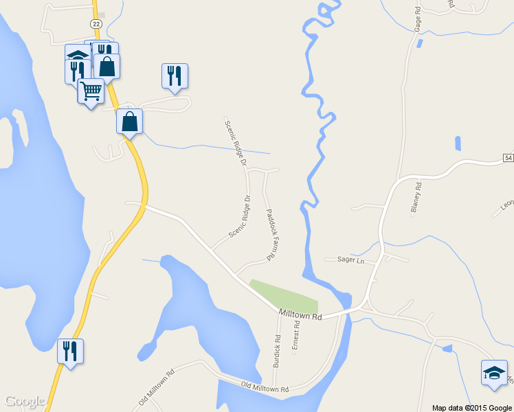 map of restaurants, bars, coffee shops, grocery stores, and more near 38 Scenic Ridge Drive in Brewster