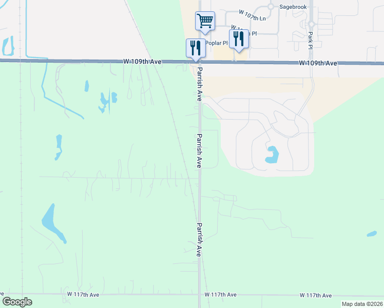 map of restaurants, bars, coffee shops, grocery stores, and more near 11126 Parrish Avenue in Cedar Lake