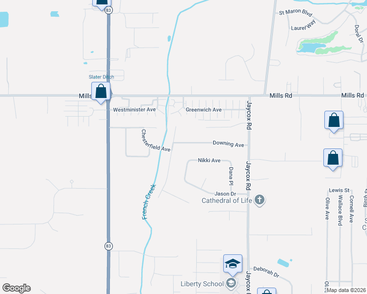 map of restaurants, bars, coffee shops, grocery stores, and more near 5395 Manning Circle in North Ridgeville