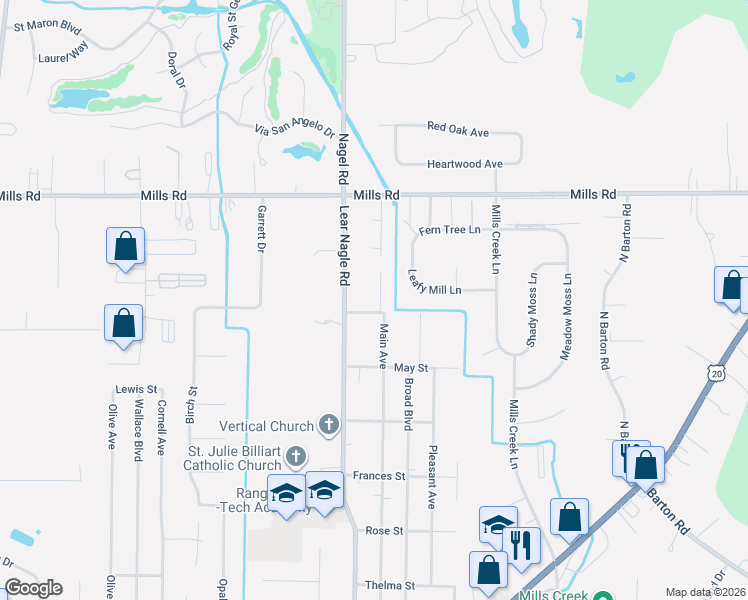 map of restaurants, bars, coffee shops, grocery stores, and more near 5104 Main Avenue in North Ridgeville