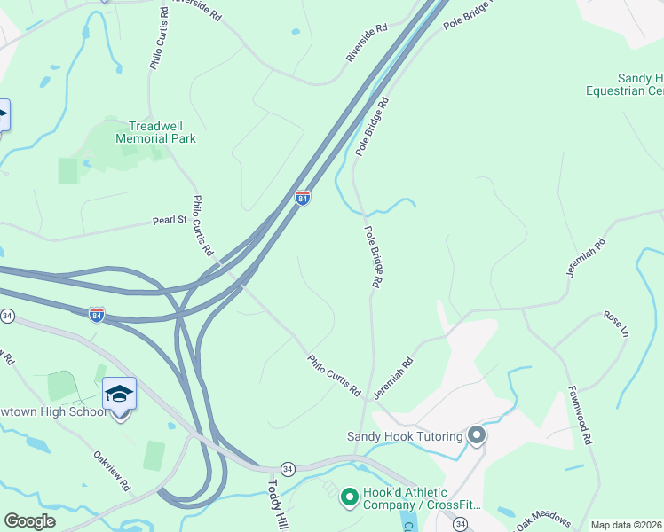 map of restaurants, bars, coffee shops, grocery stores, and more near 14 Elana Lane in Newtown