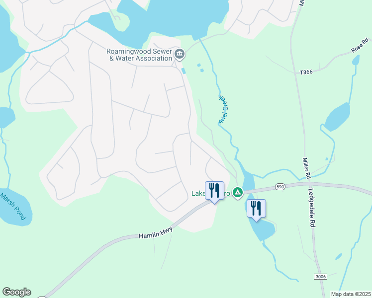 map of restaurants, bars, coffee shops, grocery stores, and more near Tarot Court in Lake Ariel
