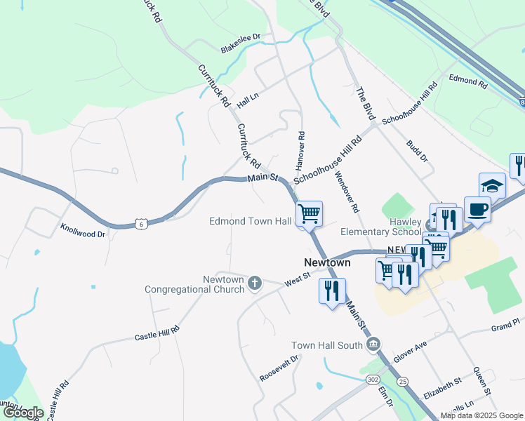 map of restaurants, bars, coffee shops, grocery stores, and more near 5 Martin Street in Newtown