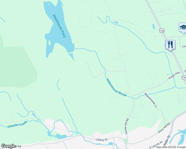 map of restaurants, bars, coffee shops, grocery stores, and more near 61 -8 Goose Hill Road in Chester