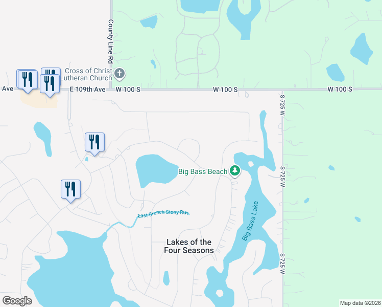 map of restaurants, bars, coffee shops, grocery stores, and more near 1177 Sunnyslope Drive in Crown Point