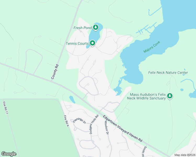 map of restaurants, bars, coffee shops, grocery stores, and more near 40 Hidden Cove Road in Edgartown