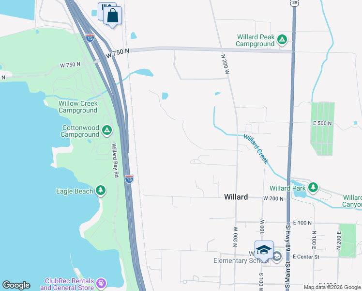 map of restaurants, bars, coffee shops, grocery stores, and more near 442 380 North in Willard