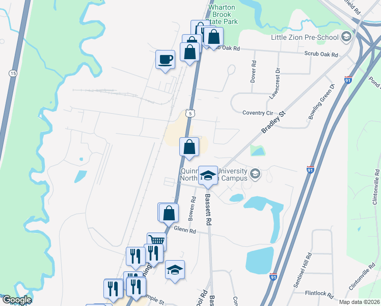 map of restaurants, bars, coffee shops, grocery stores, and more near 528 Washington Avenue in North Haven