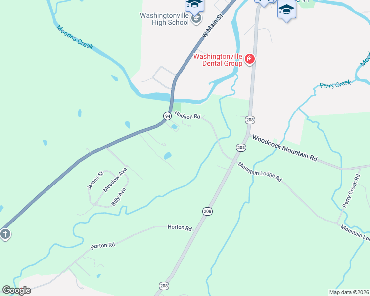 map of restaurants, bars, coffee shops, grocery stores, and more near 20 Hudson Road in Washingtonville