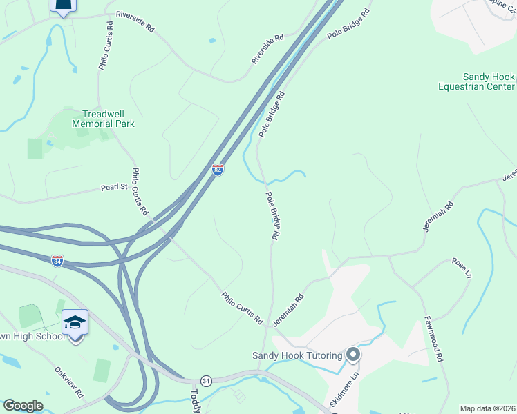 map of restaurants, bars, coffee shops, grocery stores, and more near 31 Pole Bridge Road in Newtown