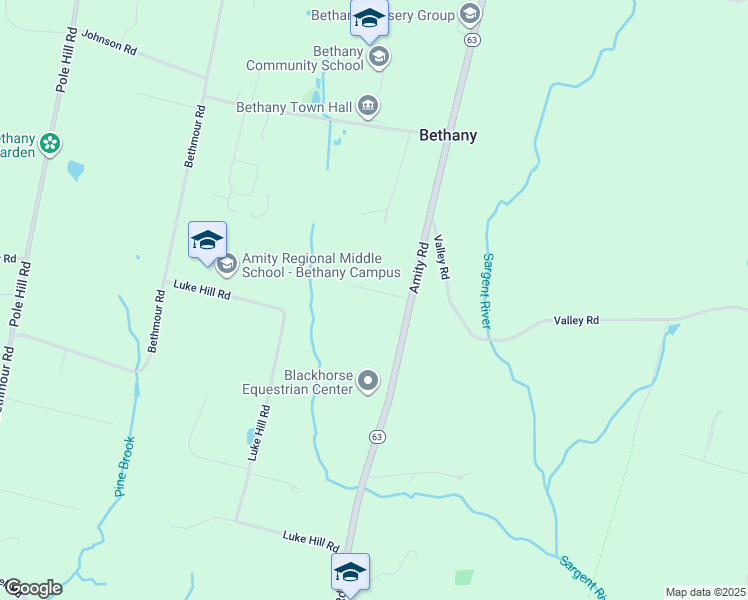 map of restaurants, bars, coffee shops, grocery stores, and more near 15 Dayton Road in Bethany