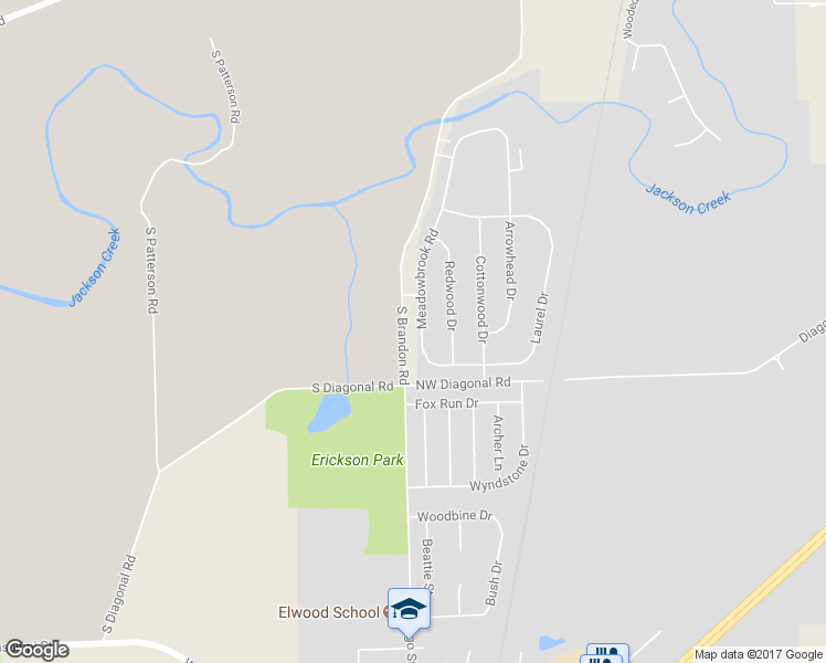 map of restaurants, bars, coffee shops, grocery stores, and more near 893 Meadowbrook Road in Elwood