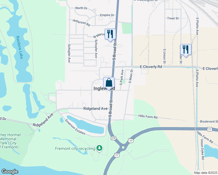 map of restaurants, bars, coffee shops, grocery stores, and more near in Inglewood