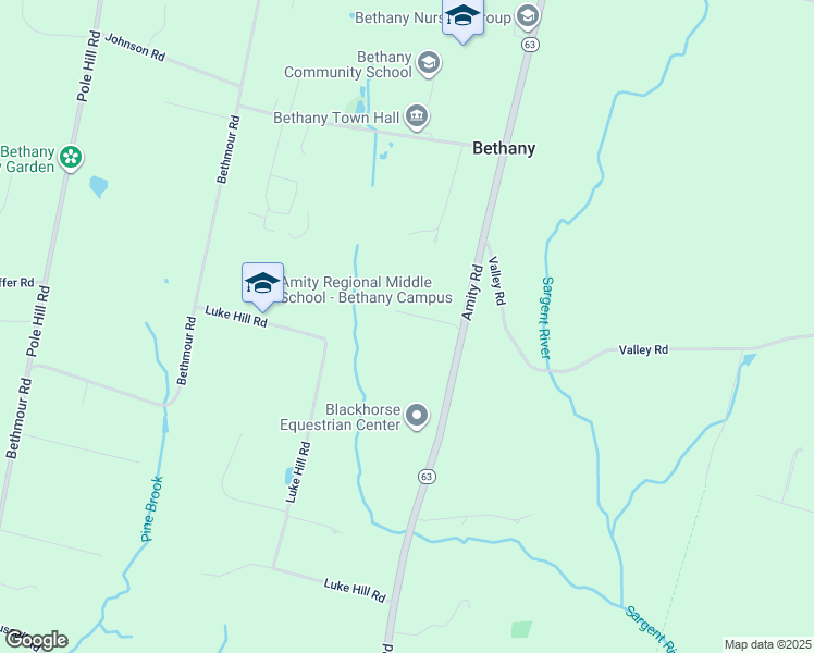 map of restaurants, bars, coffee shops, grocery stores, and more near 15 Dayton Road in Bethany