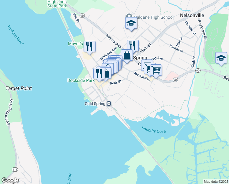 map of restaurants, bars, coffee shops, grocery stores, and more near 7 Forge Gate Drive in Philipstown