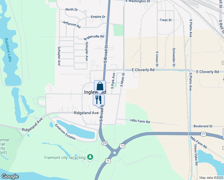 map of restaurants, bars, coffee shops, grocery stores, and more near 110 West Prospect Avenue in Inglewood