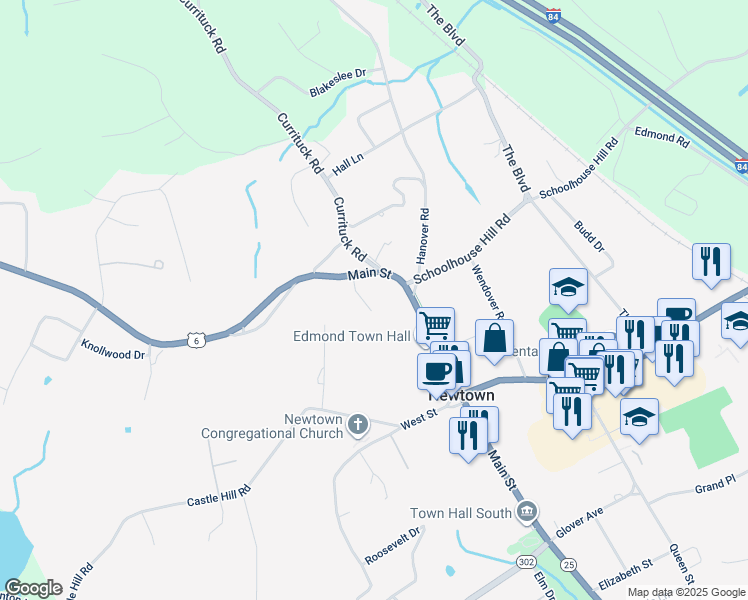 map of restaurants, bars, coffee shops, grocery stores, and more near 5 Martin Street in Newtown