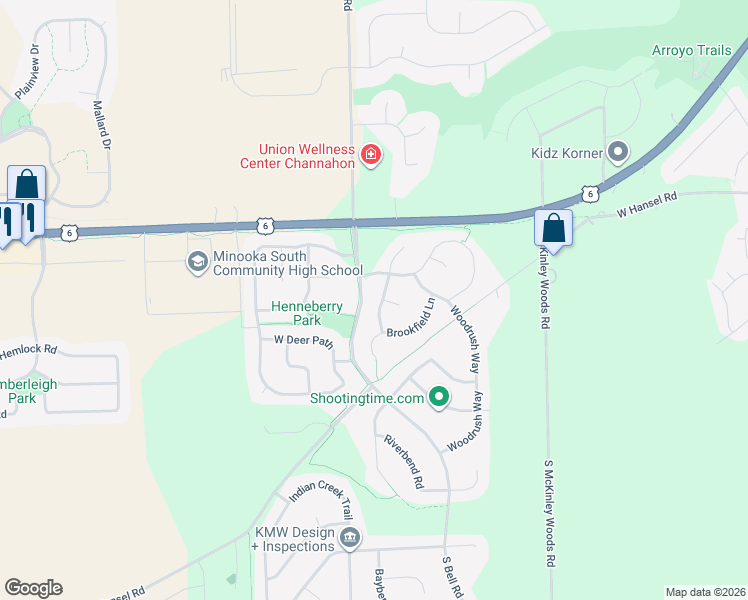 map of restaurants, bars, coffee shops, grocery stores, and more near 25724 Fieldstone Path in Channahon