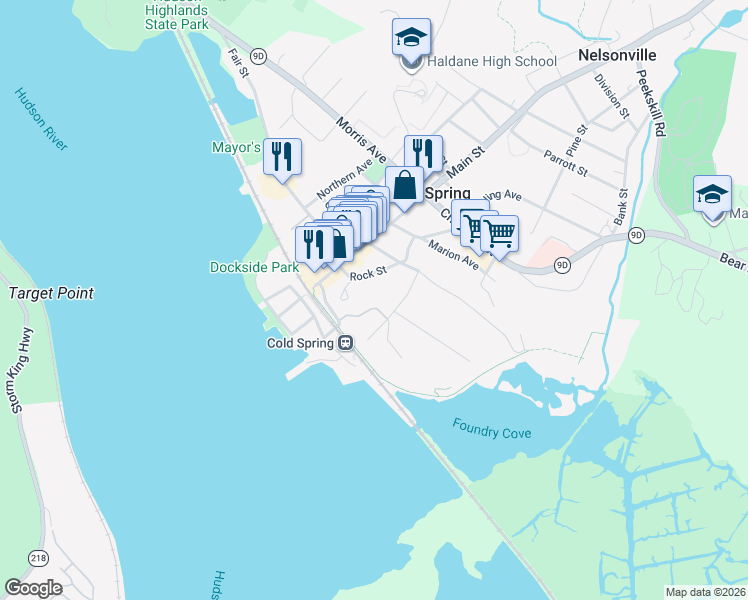 map of restaurants, bars, coffee shops, grocery stores, and more near 7 Forge Gate Drive in Philipstown
